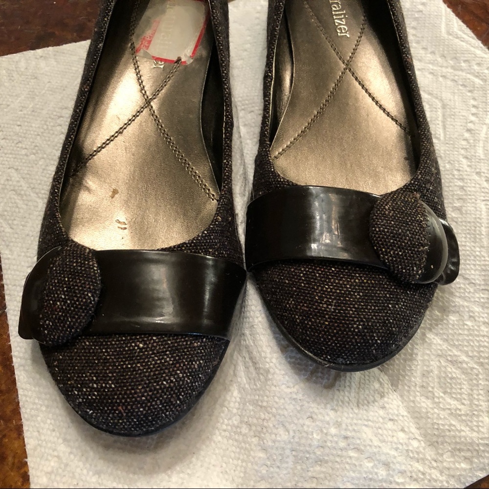 Brown tweed flats